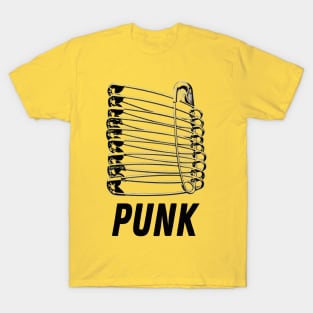 Punk #2 - Safety Pin Typography Design T-Shirt